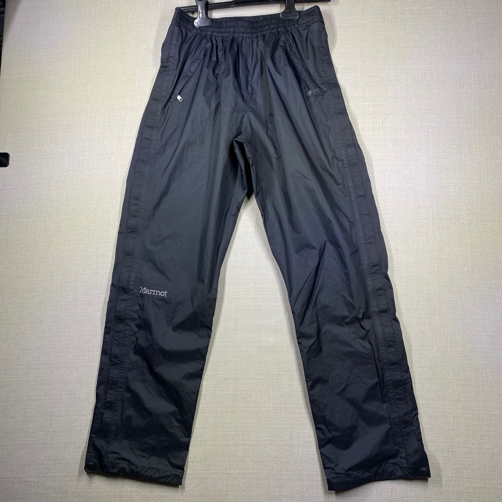 Marmot Men Black PreCip Eco Full Zip Waterproof Rain Pants Hiking Outdoor Medium